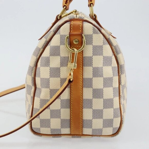 LOUIS VUITTON Damier Azur Speedy Bandouliere 25 Hand Bag N41000 LV Auth 143958V - Picture 6 of 16